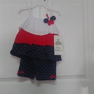 Girls rare Editions ruffled short set